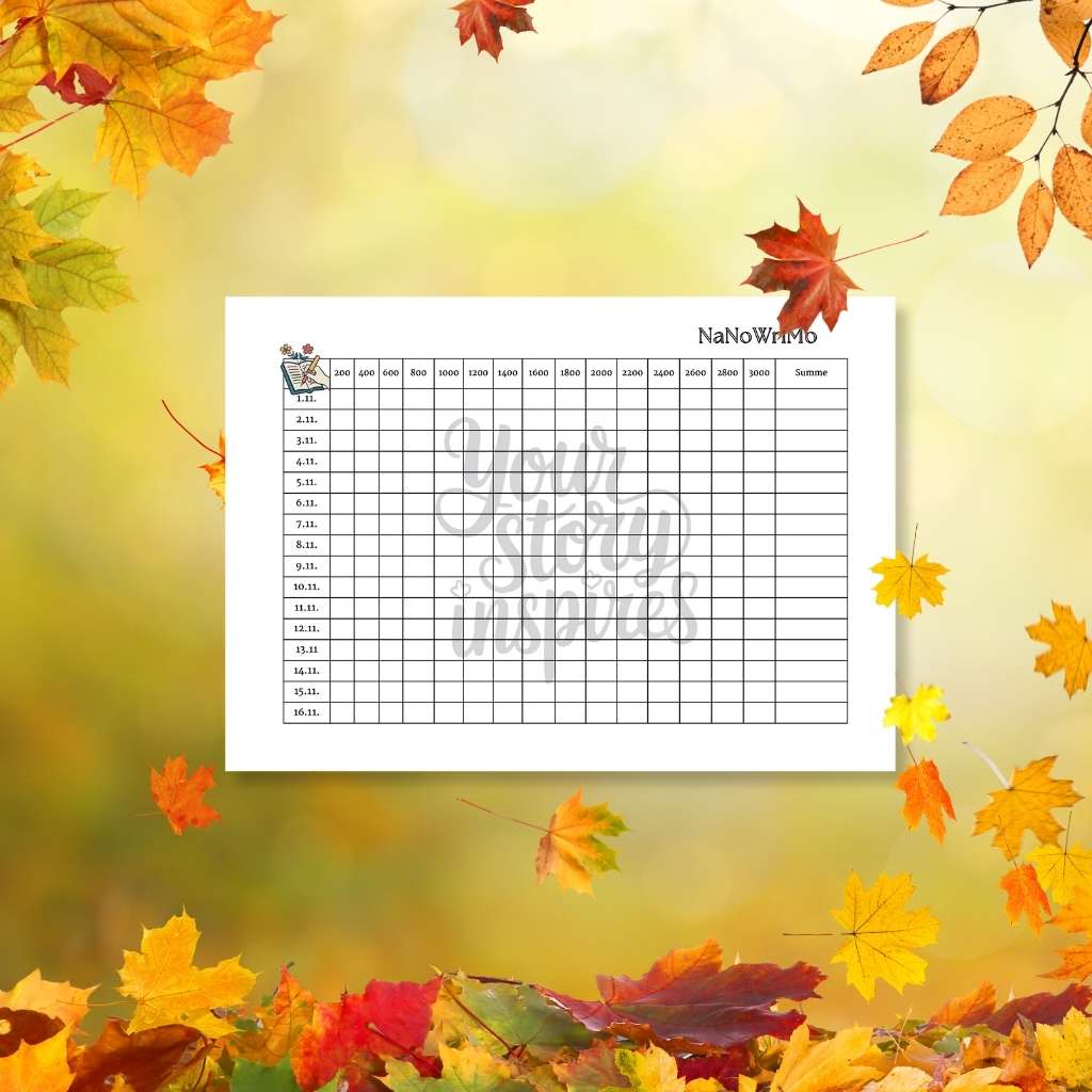 NaNoWriMo Vorlage Herbst
